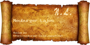Neuburger Lajos névjegykártya